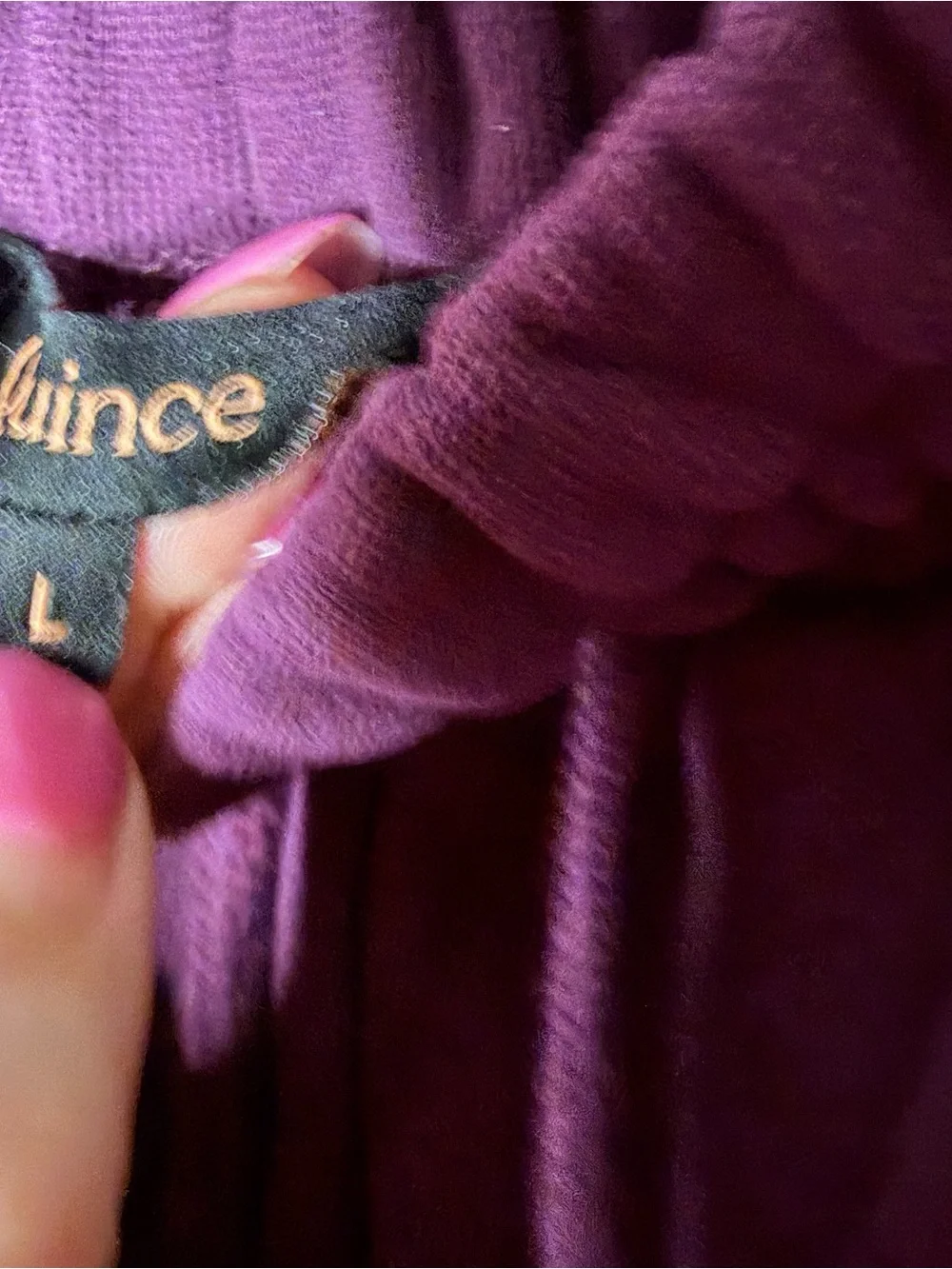 Women’s Quince Burgundy/Plum Fleece Jogger Pants - Casual Comfort - Picture 4 of 5